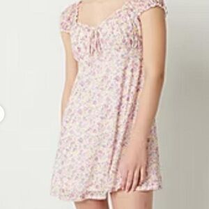 “NWT* Arizona Jean Co Peasant Festival Boho Multi Floral Skater Dress Size L